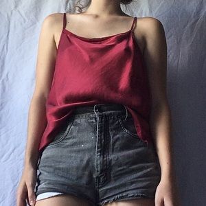 Red lingerie tank top